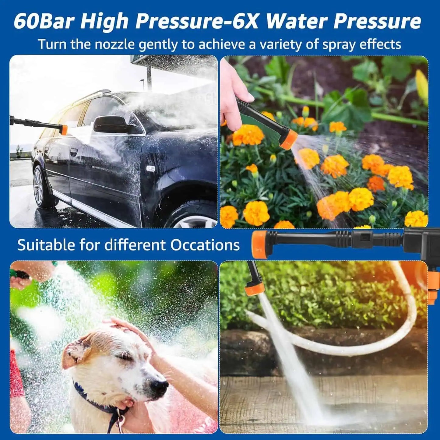 High Pressure Water Gun for Car, Tiles & Garden