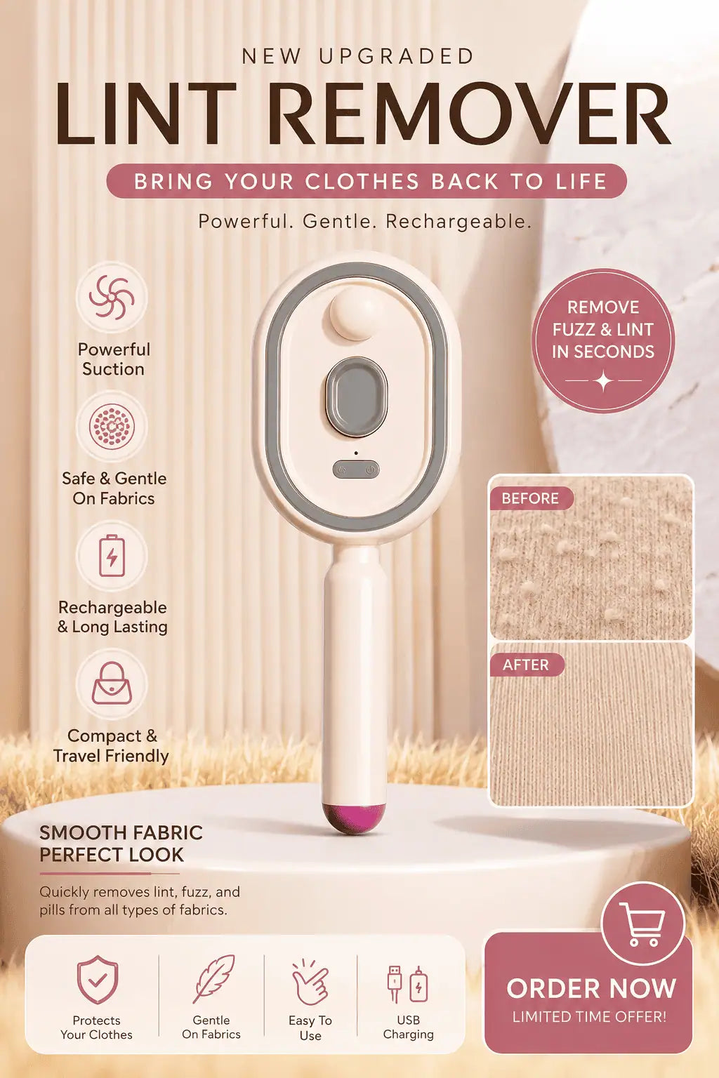 Steam Brush | Rechargeable Detangling Tool with Oil