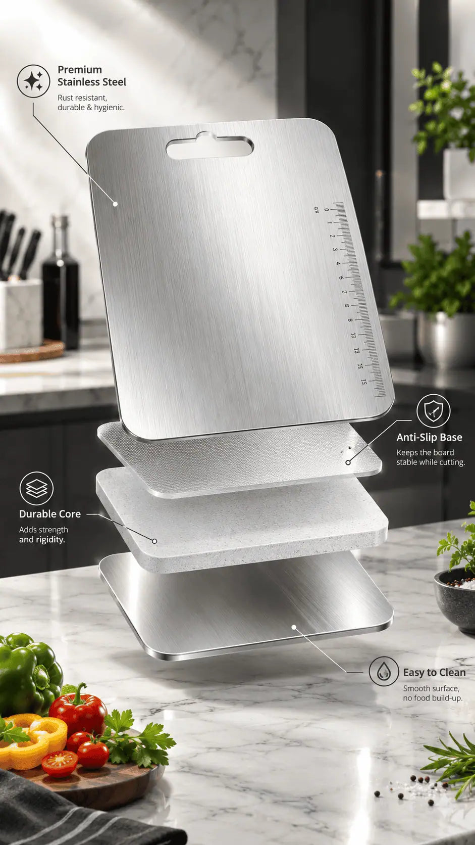 Titanium Chopping Board for Kitchen